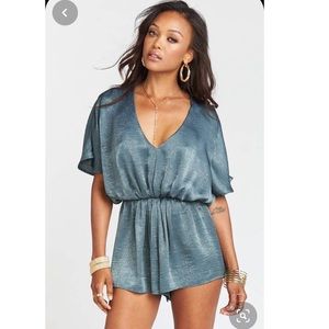 NWT Show me your Mumu Hallie Romper Small Green